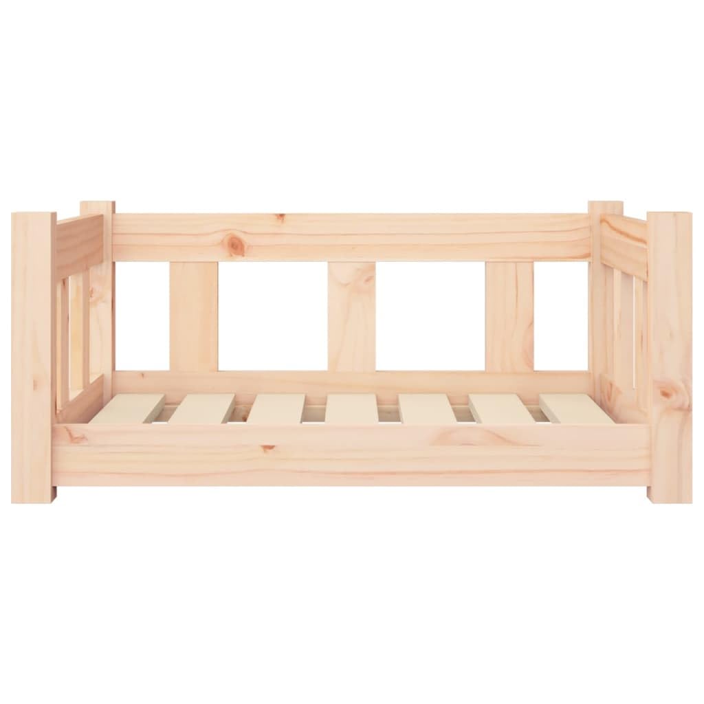 Cuccia per cani in legno di pino massiccio, 65,5 x 50,5 x 28 cm, rettangolare, con pareti laterali di sostegno, comodo divano per cani e lettini, ideale per cuccioli, anziani, adatto agli