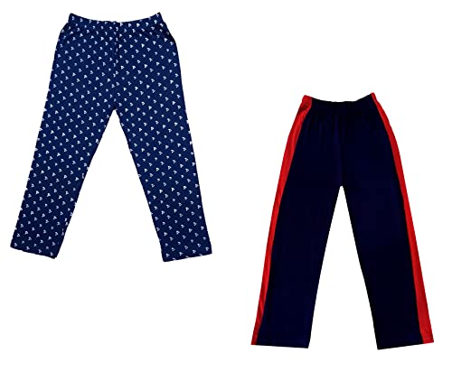 Image of IndiWeaves Boys and Girls Cotton Solid and Printed Pyjama /Pant /Trackpants [Pack of 2] Multicolor101
