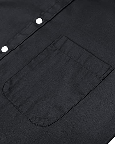 Image of Alimens & Gentle Mens Solid Oxford Shirt Long Sleeve Dress Shirt Work Casual Button Down Shirts with Pocket