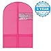 Plixio Garment Bags for Kids Dance Costumes with Transparent Window and Zippered Mesh Pockets for Shoes and Accessory Storage (3 Pack) (Pink: 36