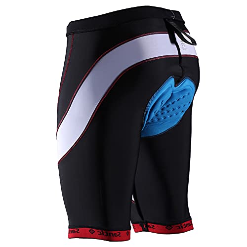Shorts de ciclismo masculino da Santic, calça de ciclismo, meia calça, calça 3D Coolmax acolchoada p