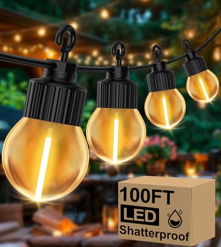 ULIGHTOWN Festoon Lights Outdoor, 30M/100FT Connectable Outdoor S...