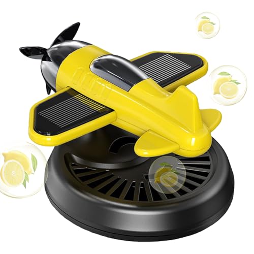 車用アロマディフューザー,太陽光充電式回転カーエアフレッシュナー航空機デザイン | 長時間持続 エアフレッシュナー 車内装飾 トラックセダンピックアップ対応