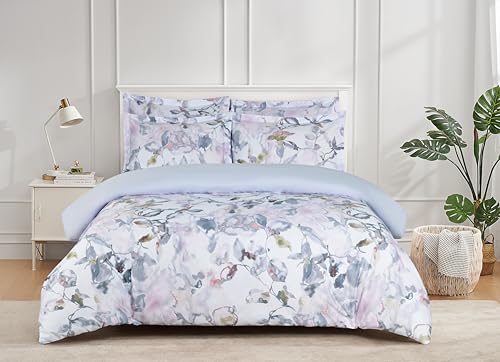 Majestic Giftware Madison Linen 8 Pcs 48" Full Size Duvet Bedding Set (BL510-48F) | Easy Care - Lavander Loom 400 TC 100% Cotton Sateen |2 Fitted Sheets, 2 Duvets, 4 Pillowcases - Noble Collection