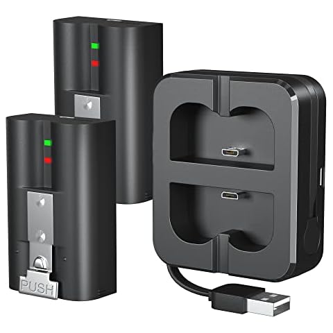 2 Packs 6040mAh Rechargeable Battery and Dual USB Charging Station Compatible with Ring, for Video Doorbell 2/3/4 and Spotlight Cam Battery 3.65V Lithium-Ion Batteries (Not for Stick Up Cam) Cover