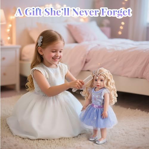 BABESIDE American Cute Girl Doll - 16 Inch Ice and Snow Magic-Baby Dolls, Wearing a Princess Dress and Holding a Magic Wand, Soft Hair and Accessory Kit for 3+ Year Old Girls Gifts and Role Play by BABESIDE - Image 3