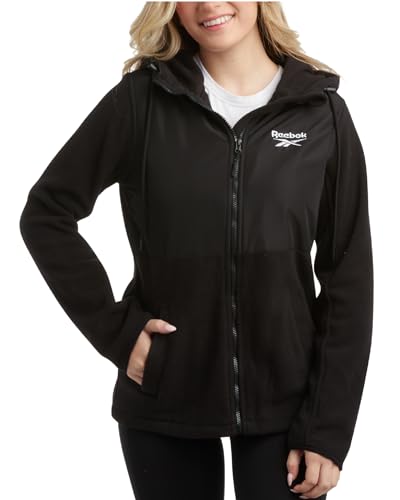 Reebok Womens Jacket - Lightweight Casual Outerwear and Super Soft Polar Fleece Lined Zip Up Hooded Winter Jackets for Women
