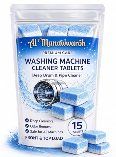Image of Washing Machine Cleaner Tablets (15 Tablets) | Drum & Pipe Deep Cleaner | Fresh Scent | Removes Odour, Limescale & Residue | For Front Load & Top Load Fully Automatic Washing Machines