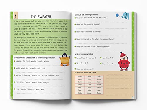 Image of Fun Time Reading Comprehension Workbook: Level 1 | Activity Book for Kids | Ages 6-8 | Build Reading Skills with Engaging Exercises