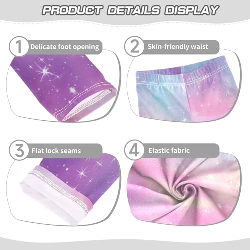 Boccsty Pink Purple Blue Galaxy Girls Leggings Kids Yoga Pants Dance Active Tights 4T3
