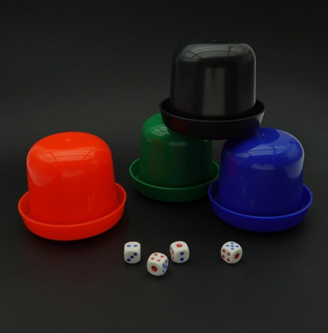 Miniatura 7 de Juego de dados de plástico para agitar, taza de dados para fiesta de bar (negro)