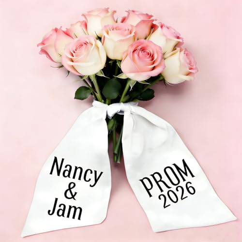 Custom Prom Bouquet Sash with Name Personalized Bouquet Ribbon Custom Sashes for Prom Flowers Graduation Senior Night Weddings & Keepsake