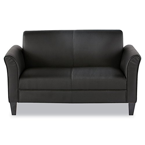 Alera ALE Reception Lounge Furniture, Loveseat, 55-1/2w x 31-1/2d x 32h, Black