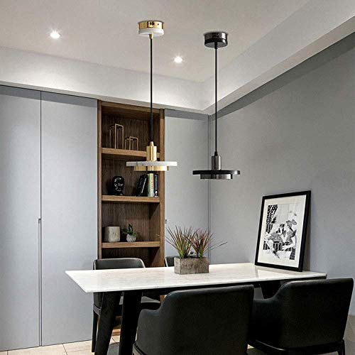 Lámpara de suspensión simple de mármol pulido y luz LED minimalista 4