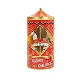 Rotatings Musical Carousel Holiday Tin, Belgian Chocolate Pearls, Season's Greetings Design, 8.11oz Decorative Container