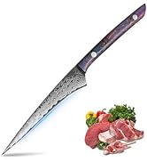 Damascus Steel Knife Fillet Knives 5" Handmade Kitchen Knives 67 Layers Damascus Fillet Knives Fu...