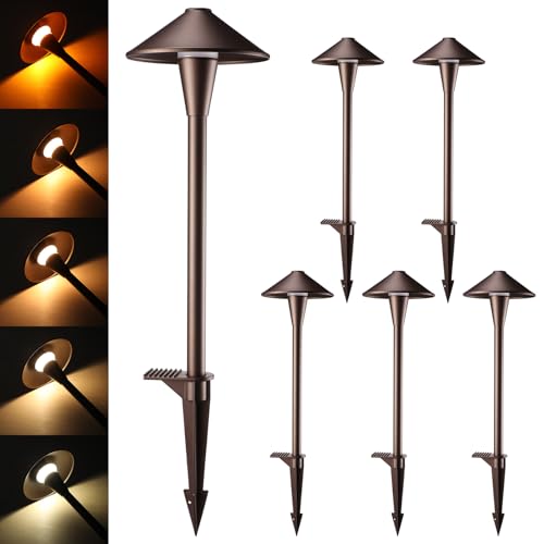 LEONLITE Update 5CCT Low Voltage Pathway Lights, LED Landscape Path Lights...