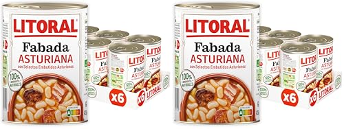 Litoral Fabada Asturiana - Plato Preparado Sin Gluten - Pack de 6x420 g - Total: 2.52kg (Paquete de 2)
