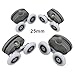 4-Pack Twin Butterfly Shower Door Top and Bottom Rollers, Adjustable for 4–6mm Glass Thickness, 19/23/25/27mm Diameter x 6mm Wide Wheels, Compatible with Frame-Sealed Sliding(25mm)