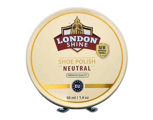 Premium Wax Shoe Polish - Neutral Color 50ml (1.40 oz) For High-Gloss Shoe Shine (For All Color Leather Shoes Boots & Accessories)