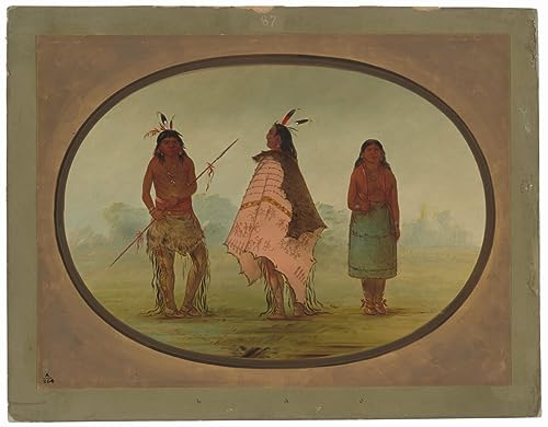 Peinture sur toile Deux guerrières George Catlin 60x90cm déco chambre