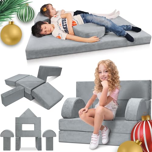 Best Sofa Fabric for Kids: Durable, Washable, and Kid-Friendly Choices 4 Lunix LX22 11pcs Modular Kids Play Couch, Child Sectional Sofa, Fortplay Bedroom and Playroom Furniture for Toddlers, Convertible Foam and Floor Cushion for Boys and Girls, Gray
