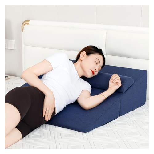 三角クッション 逆流性食道炎枕 エクストラワイド80cmウェッジベッド枕、高さ25cmの横向き寝用ウェッジ枕、大人/高齢者/妊娠中、手術後/胃酸逆流後の睡眠用高さのある三角枕