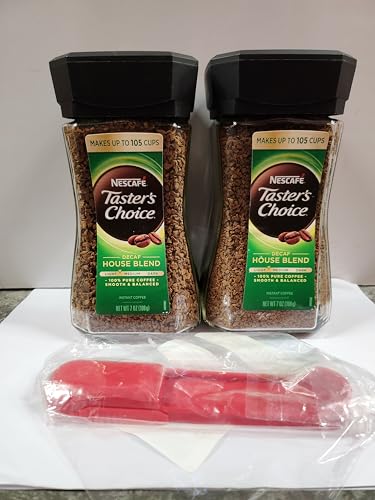 Taster's Choice NESCAFÉ Instant Coffee, Light Medium Roast, Decaf House Blend, 2 Jars (7 Oz Each)