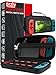 Price comparison product image Orzly Carry Case Compatible with Nintendo Switch and New Switch OLED Console - Black Protective Hard Portable Travel Carry Case Shell Pouch with Pockets for Accessories and Games