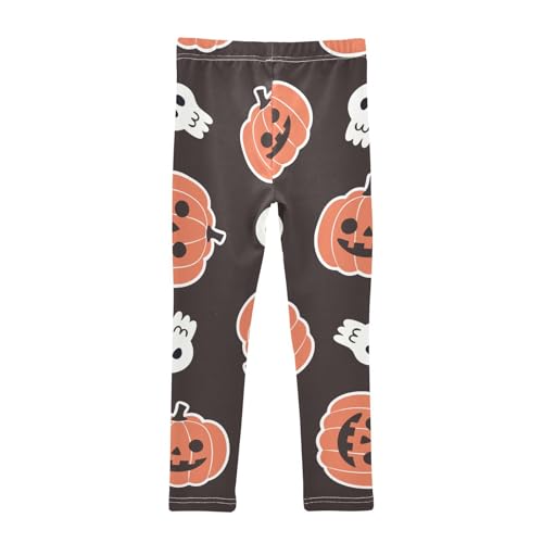 Pumpkin Skeleton Girls Leggings,Workout Leggings for Girls Toddler Athletic Legging Size for 3-10T2
