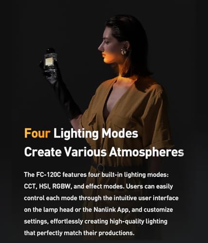 Image of NANLITE FC-120C RGB Full-Color LED Spotlight, 2700K-7500K Color Temperature