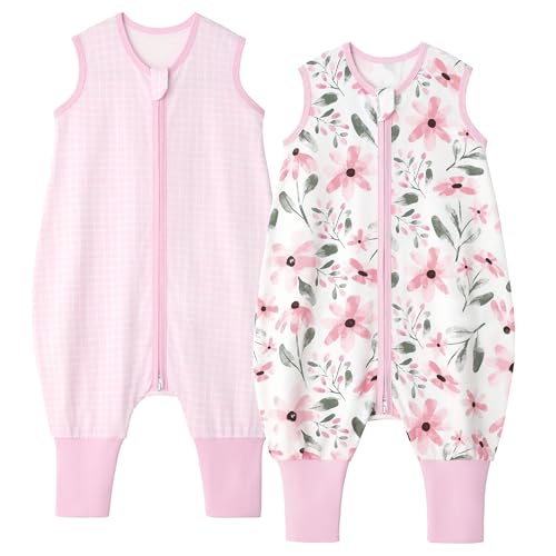 Image of Yoofoss Toddler Sleep Sack With Feet 12-24 Months 100% Organic Cotton Baby Sleep Sack with Legs Toddler Wearable Blanket with 2-Way Zipper