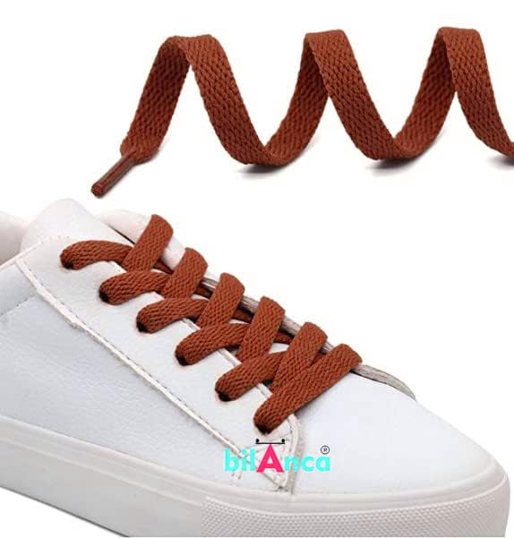 Image of 2 PAIRS Flat Shoe laces 48 Inches Wide Shoelaces for Athletic Running Sneakers Sports Shoes Boot Laces Strings (2 Pairs)