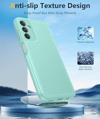 Image of FNTCASE for Samsung Galaxy A14 5G Case: Dual Layer Protective Heavy Duty Cell Phone Cover Shockproof Rugged with Non Slip Textured Back - Military Protection Bumper Tough - 2023, 6.6inch (Mint Green)