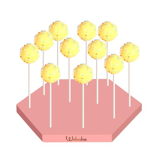 Webake Cake Pop Display Stand, Wood Lollipop Holder 12 Holes Sucker Cake Pop Drying Stand for Weddings Baby Showers Birthday Parties Anniversaries Halloween Candy Decorative
