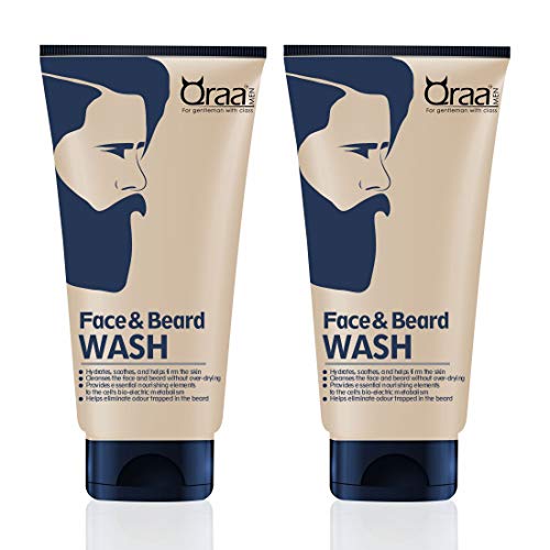 Image of Qraa Men Face and Beard Wash | 2 in 1 Beard & Face Wash | Rosemary & Aloe Vera for Deep Cleansing |100gm X 2 | Refreshes & Soothes | Stimulates Beard Growth | Pack of 2