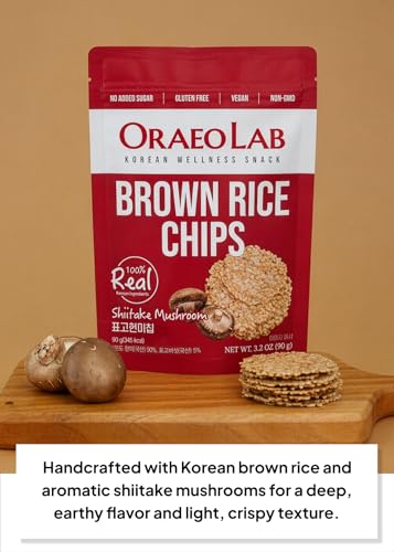 Korean Food Brown Rice Chips with Shiitake Mushroom, Vegan, 3.17 oz (90g) - image 3