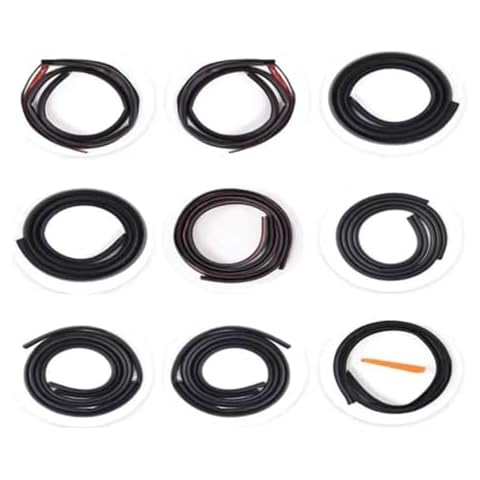 9-Pack Universal Self Adhesive Auto Rubber Soundproof Weather Seal Strips, Automotive Stripping Edge Guard for Car Doors, Hood, Truck, Dashboard, Full Kit for Any Cars, SUVs, MPVs, Sedans, Hatchbacks Cover