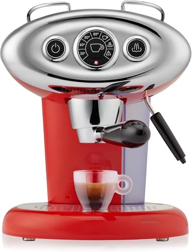illy, Máquina de Café Iperespresso X7.1 para Café Espresso, Lanza de Vapor para Cappuccino, Apagado y Descalcificación Automática, Compatible con Cápsulas Iperespresso, Color Rojo