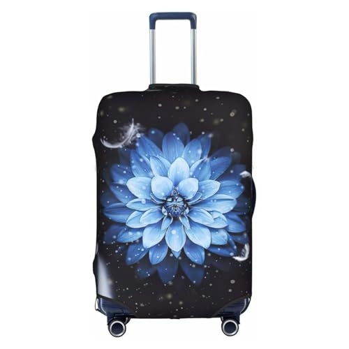 Housse bagage fleurs bleues pliable grand format motif floral