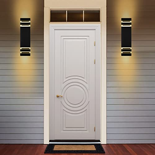2 Pack Outdoor Wall Light, Wall Sconce Waterproof Porch Light, 8W Light Fixtures,800Lumen Outdoor Lighting,3000K Led Wall Light Sconce,Up Down Light,Black Modern Wall Sconce for Porch Patio Garage - Thumbnail 6