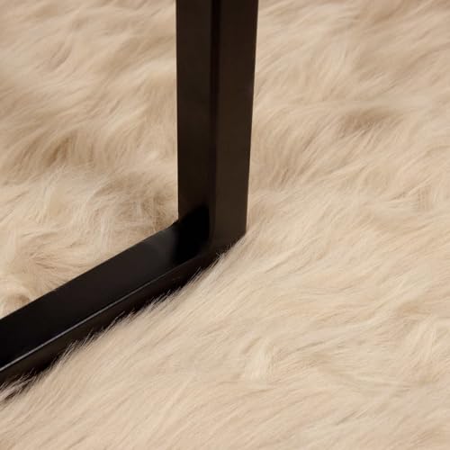 Alfombra de piel de oveja sintética antideslizante que soluciona suelos fríos en salón y pasillo 6