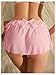 OYOANGLE Women's Lingerie Lace Ruffle Panties Bowknot Mid Waist Thongs Underwear Light Pink Large