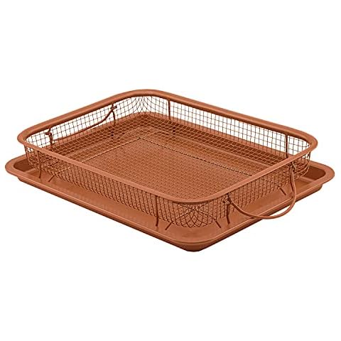 G&S Nonstick Crisper Basket with Baking Pan, Copper Cover