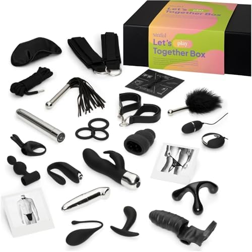 Sinful Lets Play Together Sex Toy Set - 23 Piece Value Pack Sex Toy Bundle  for Couple -
