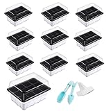 Oak Leaf Seed Starter Tray, 120 Cells Seedling Starter Trays Kit Propagator Set Seed Trays, 10 Packs with Dome and Base, Labels and Hand Tool Kit, 12 Cells per Tray