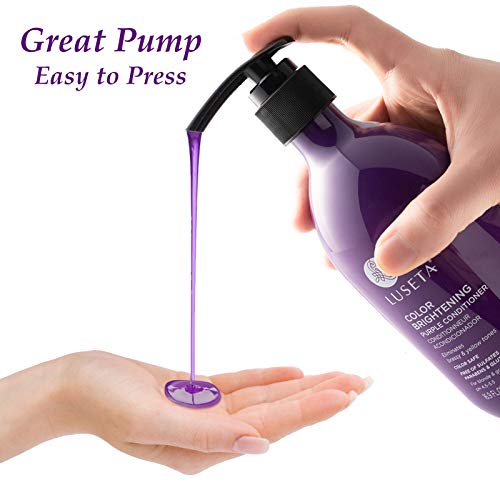 Image of Luseta Purple Conditioner for Colored, Grey and Blonde Women's Hair - 33.8oz, Best for Curly and Damaged Hair, Sulfate & Paraben Free | Color Correcting for Silver Platinum Ash Blonde, Boost Color Vibrancy & Shine Sulfate Free, Maintain a Bright Look