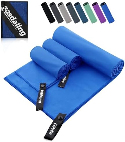 Mikrofaser Handtuch 3er Set - Groß 200*100cm & 2 Klein 80×40cm, Schnelltrocknend Microfaser Sporthandtuch, für Reisehandtuch, Badetuch, Fitness & Sport Handtücher und Strandtuch (K