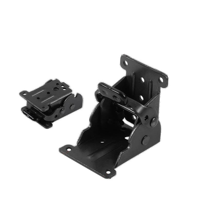 Black Self Locking Foldable Hinges,Folding Table Leg Brackets,90 Degree Foldable Hinges for Furniture Table Bed Leg