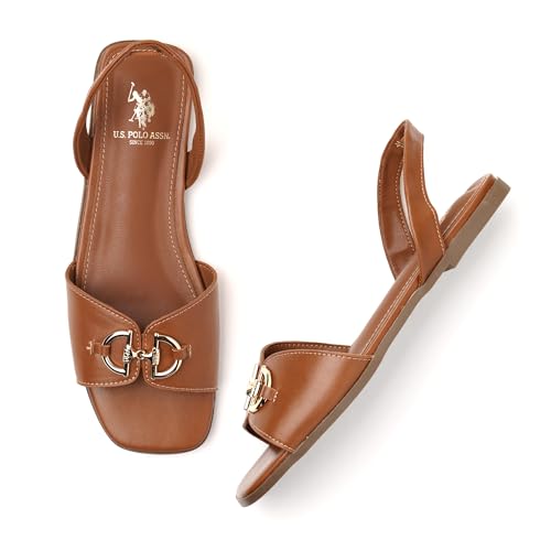 U.S. POLO ASSN. Womens CHIARA Tan Flats - (UK6) (US7) (1FD24751K06)